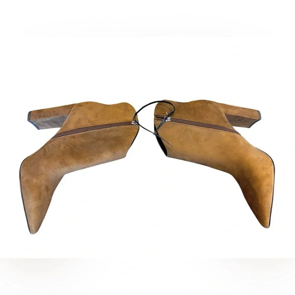 Marc Fisher Womens Cognac Brown Faux Suede Pointed Toe Ankle Boots BHFO 9787 - Picture 2 of 9